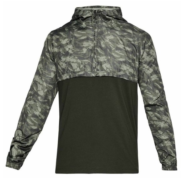 Under Armour Fitted Anorak Jacket 1/2 Zip Pullover Windbreaker Hooded Top - Picture 1 of 2